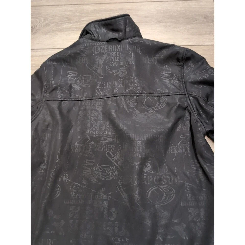 VINTAGE ZERO EXPOSUR LIGHTWEIGHT JACKET Youth XL 18-20 BLACK LOGO PRINT